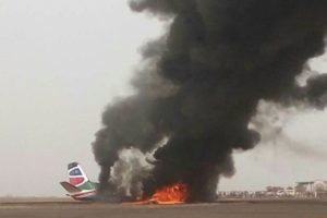 Güney Sudan'da uçak düştü!