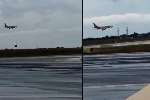 Kokpit camı hasar görünce pilot uçağı yan yatırarak indirdi