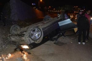 Otomobil takla attı, nişanlı çift yaralandı