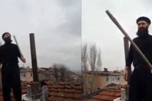 Çatıda Noel Baba'yı bekleyen adamın yılbaşı isyanı