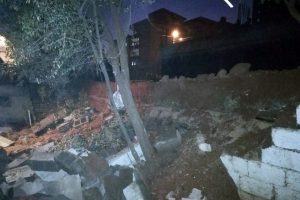 Kahramanmaraş'ta istinat duvarı çöktü