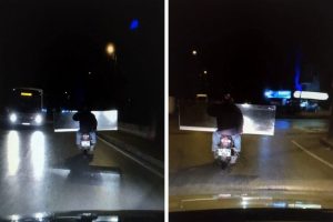 Trafikte akılalmaz görüntü!