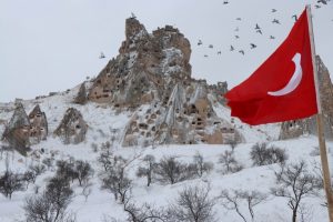 Kapadokya'dan muhteşem kar manzaraları