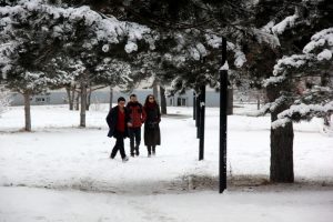 Erzurum güne karla uyandı