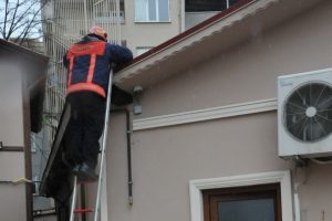 Bursa'da duvar boşluğuna sıkışan kedi motorlu testereyle kurtarıldı