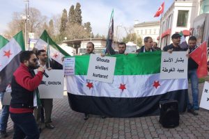 İngiltere Konsolosluğu önünde 'Doğu Guta' eylemi
