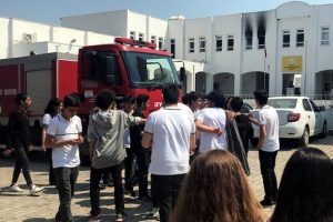 Bodrum'da lisede yangın