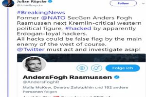 Eski NATO Genel Sekreterinin hesabı hacklendi