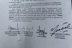 İşte 4 partili ittifakın imzaladığı protokol!