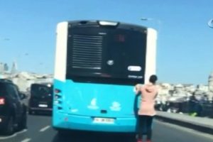 Patenli gencin tehlikeli yolculuğu kamerada