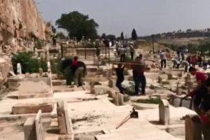 Filistinliler tarihi mezarlıkta temizlik yaptı