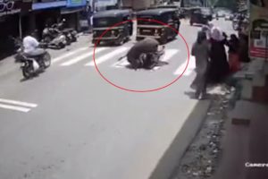 Öfkeli boğa kadını hedef aldı