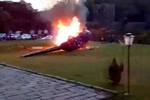 Gelini düğüne getiren helikopter düğün alanına düştü!