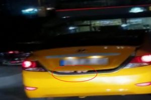 Taksi bagajında yolculuk kamerada