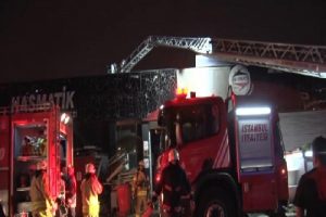 Metal kesim atölyesinde yangın