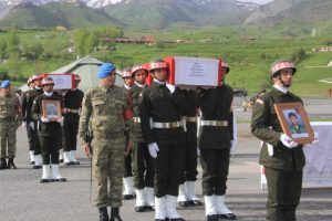 Şehit korucular için uğurlama töreni düzenlendi