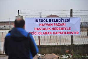 Bursa İnegöl Hayvan Pazarı şap nedeniyle kapatıldı
