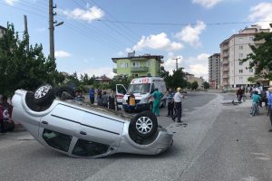 Trafik eğitiminde kaza yaptı şoka girdi