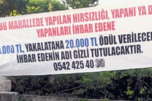 80 bin lirası çalınınca bu pankartı astı