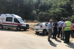 Bursa'da ehliyet almaya giderken takla attı