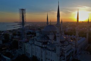 Sultanahmet Camii'nin eşsiz manzarası havadan görütülendi