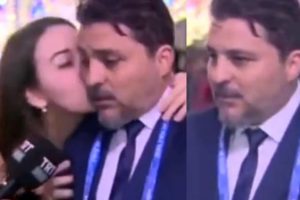 TRT Spor yorumcusunun zor anı! Aniden öpünce...