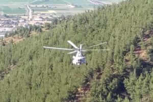 Orman yangınına havadan müdahale edildi