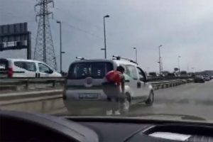 E-5'te patenle tehlikeli yolculuk