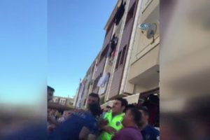 Polisle kazazede arasında arbede