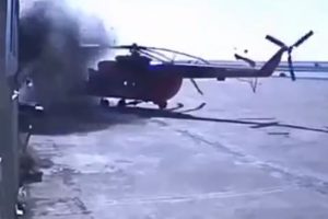 Helikopterin pervanesi tesise böyle çarptı