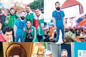 Dünya Kupası'na arkadaşlarının maketiyle gittiler