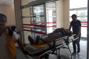 Yüksekten düşen kadın yaralandı