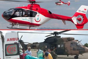 Art arda havalandılar! Hava ambulansı ve askeri helikopter...
