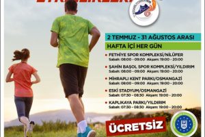 Eğitmenler eşliğinde Bursalılara spor imkanı