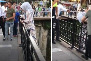 İntihar kalkışan kadını vatandaş kurtardı