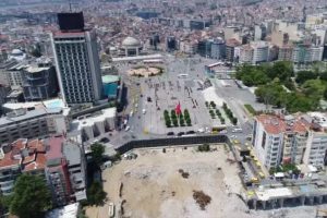 Yıkımı tamamlanan AKM havadan görüntülendi