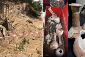 Bin 800 yıllık taş sandık mezar bulundu