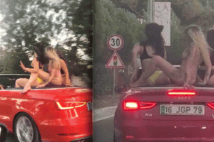 Bursa plakalı üstü açık otomobilde dans eden gençler karakolluk oldu