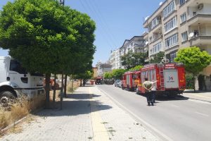 Park halindeki araç alev aldı