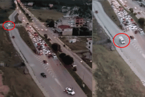 Skandal olay! Ambulansa yol vermek yerine drift yaptılar