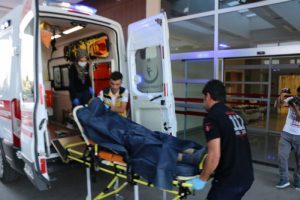 Mermer ocağında tiner kazanı patladı