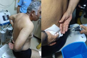 Balık avlarken zıpkını arkadaşına sapladı!