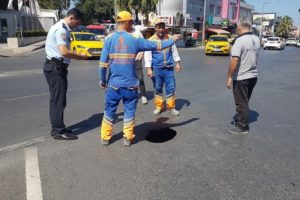 Beşiktaş'ta yol çöktü