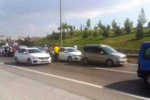 Köpek yola atladı, 6 araç birbirine girdi