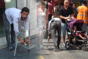 Engelli dilenciye kimse yetişemedi