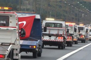 Konvoy halinde böyle eylem yaptılar