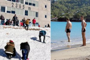 Antalya'da hem deniz hem kar keyfi!