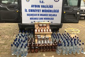149 şişe kaçak içki ele geçirildi