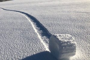 Nadir görülen kar ruloları şaşırttı