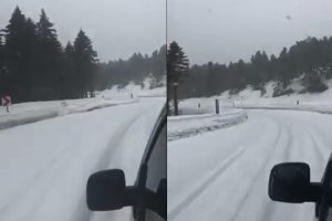 Bursa Uludağ'da kar yağışı sevindirdi
